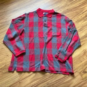 Vtg red and gray Ralph Lauren plaid long sleeve